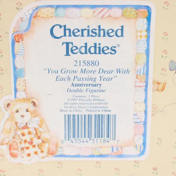 Cherished Teddies 215880 You Grow More Dear Anniversary Double Figurine