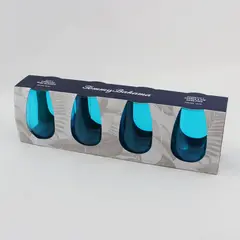 Tommy Bahama Set of 4 Teal 16.5 oz Stemless Wine Glasses NIB