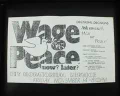 1969 Wage Peace Anti War Dove Peace Flyer San Francisco Temple Emanu-el