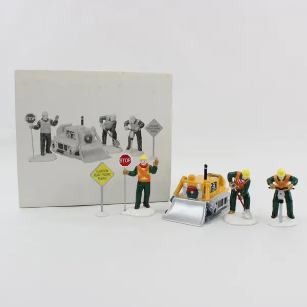 Department 56 Snow Village Men at Work 5-Piece Set #54894 Retired 1998
