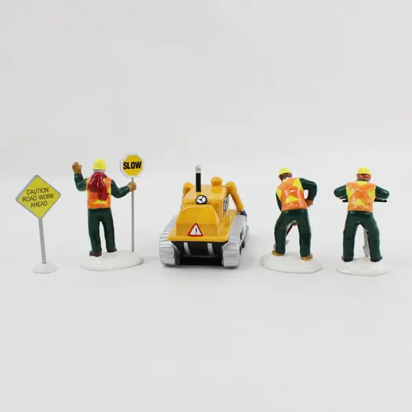 Department 56 Snow Village Men at Work 5-Piece Set #54894 Retired 1998