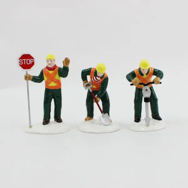Department 56 Snow Village Men at Work 5-Piece Set #54894 Retired 1998