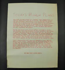 Vietnam Antiwar March Flyer Today's March Plans Bay Area Peace Action Council