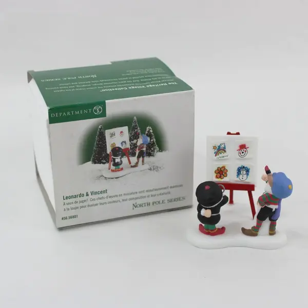 Department 56 North Pole Leonardo & Vincent Figurine 56801 w/ Box