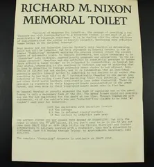 Richard M Nixon Memorial Toilet Anti-War Draft Help Flyer San Francisco 