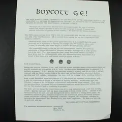 Vietnam War Boycott General Electric GE Bay Area Protest Handbill Flyer