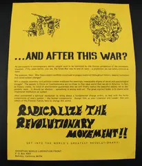 Christian World Liberation Front Anti-War Flyer Berkeley California 