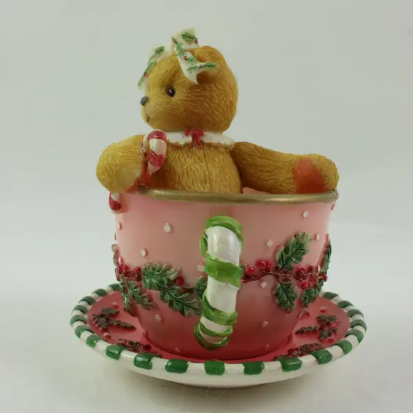 Cherished Teddies JoAnn 269840 Cup Full of Love Mug Figurine & Mini Plate Boxed