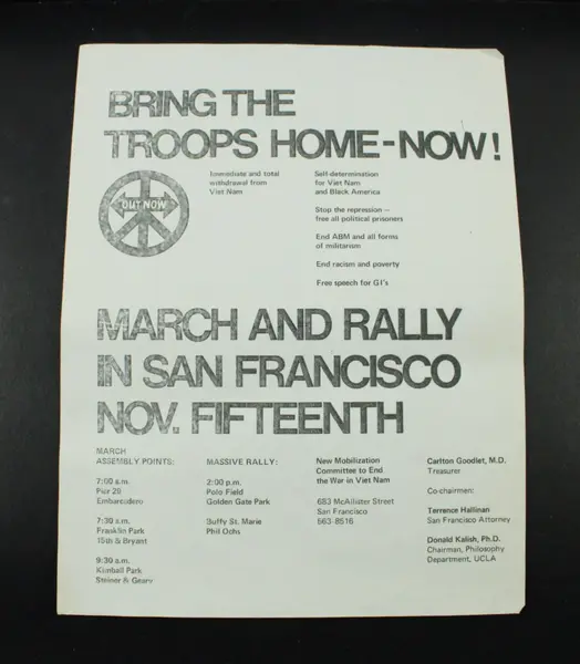 1969 Anti-Vietnam War Protest Bring Troops Home San Francisco March Rally