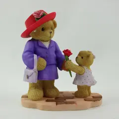 Cherished Teddies 105674 Girl Purple Dress Figurine Enesco 2004