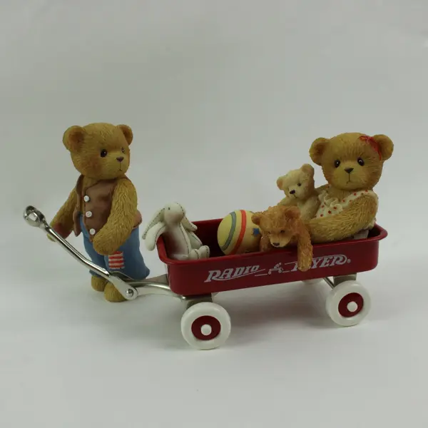 Enesco Cherished Teddies 706973 Vernon Eva Radio Flyer Figurine