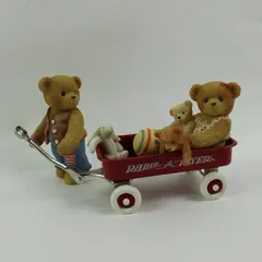 Enesco Cherished Teddies 706973 Vernon Eva Radio Flyer Figurine