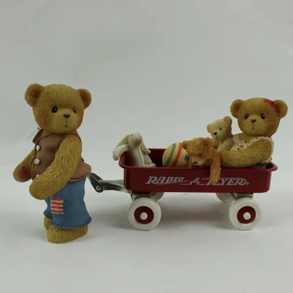 Enesco Cherished Teddies 706973 Vernon Eva Radio Flyer Figurine