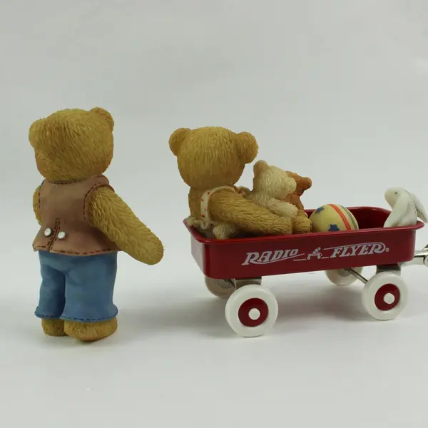 Enesco Cherished Teddies 706973 Vernon Eva Radio Flyer Figurine