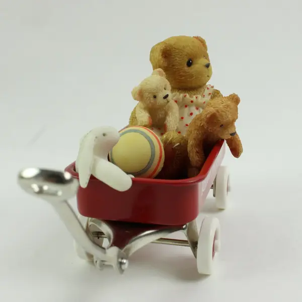 Enesco Cherished Teddies 706973 Vernon Eva Radio Flyer Figurine