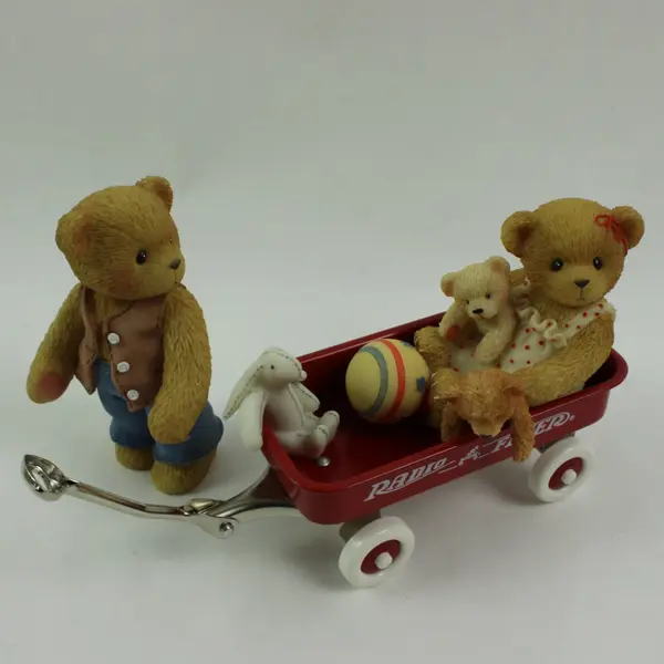 Enesco Cherished Teddies 706973 Vernon Eva Radio Flyer Figurine