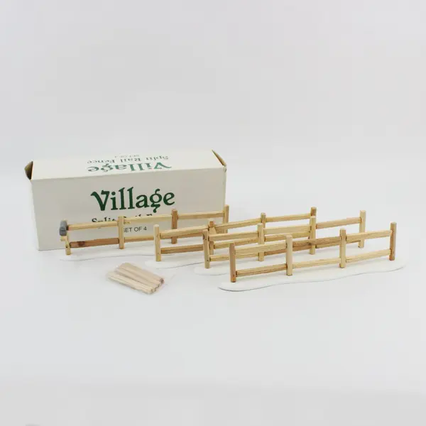 Department 56  Village Split Rail Fence Set of 4 #52597 W/Mailbox