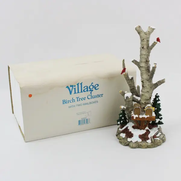 1996 Department 56 Village Birch Tree Cluster 52631  Two Mailboxes