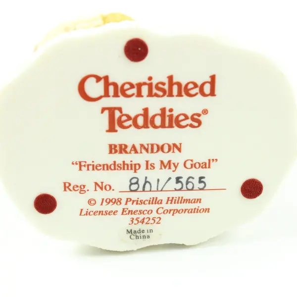 Cherished Teddies Enesco Brandon Hockey Figurine Friendship Is My Goal 354252