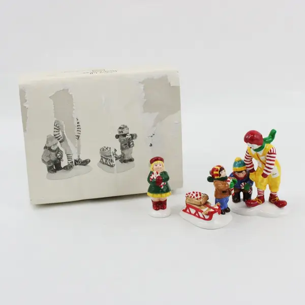 Department 56 Snow Village Kids Candy Canes Ronald McDonald 1997 Worn Torn Box