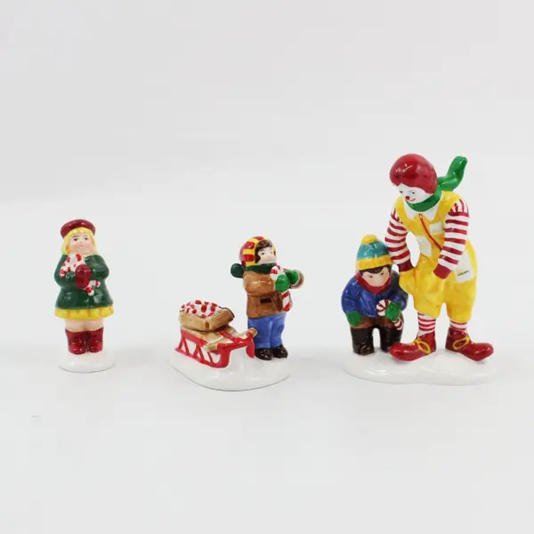 Department 56 Snow Village Kids Candy Canes Ronald McDonald 1997 Worn Torn Box