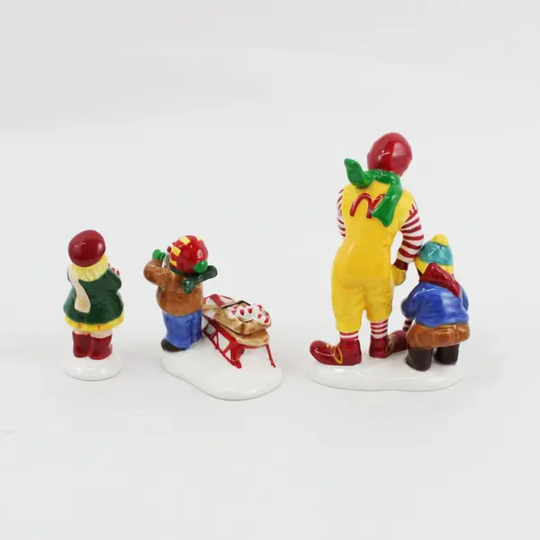 Department 56 Snow Village Kids Candy Canes Ronald McDonald 1997 Worn Torn Box