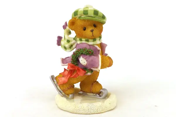 Cherished Teddies Enesco 1997 Adam Holiday On Ice Skating Figurine #269751