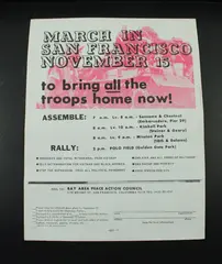 1969 Vietnam War Protest March Flyer San Francisco Nov 15