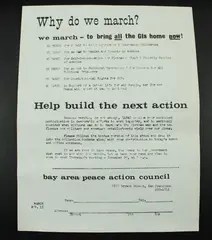 1969 Vietnam War Antiwar Flyer Why Do We March? Bay Area Peace Action Council