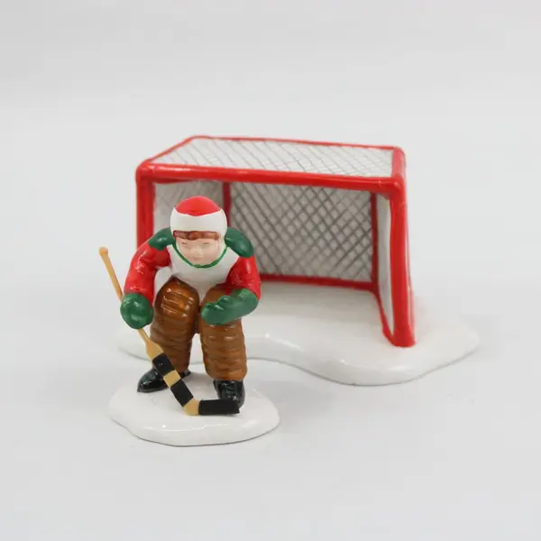 1991 Department 56 Snow Village Cold Weather Sports Hockey Set #54100 