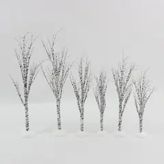 Dept 56 Village Winter Birch Trees Set of 6 #52636 Original Box