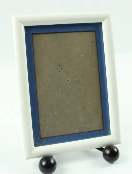 5x7 White Blue Double Border Matted Wall or Desk Photo Frame