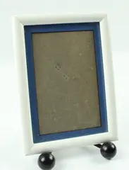 5x7 White Blue Double Border Matted Wall or Desk Photo Frame