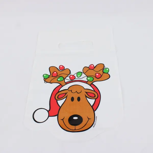 Christmas Reindeer Plastic Treat Bags Set of 11 Holiday Party Goodie Bags