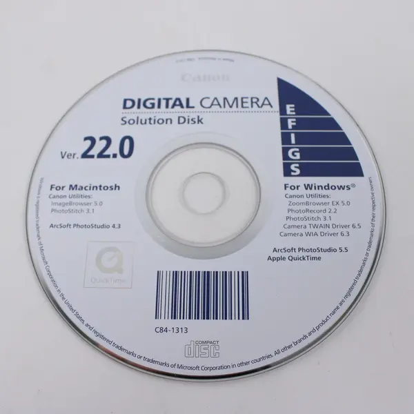 Canon Digital Camera Solution Disk Version 22.0 Windows Macintosh C84-1313