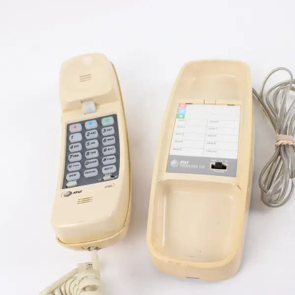 AT&T Trimline 230 Corded Push-Button Telephone Beige Untested