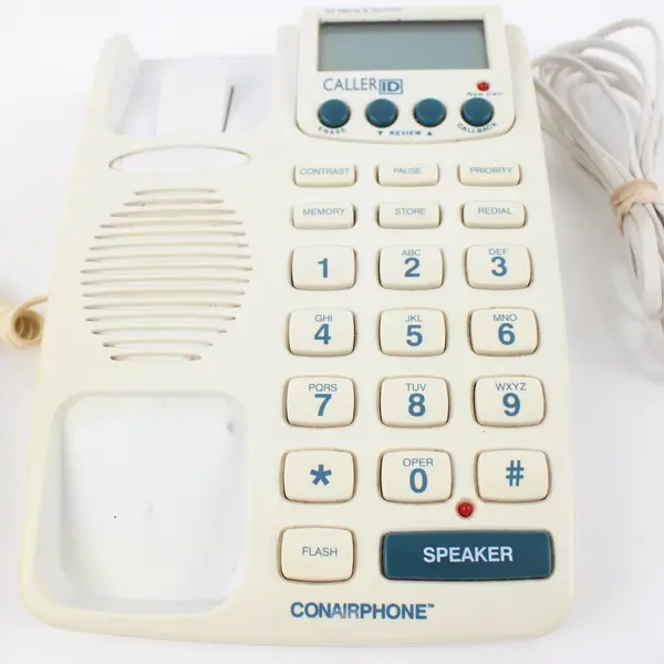 Conair CID244W Caller ID Corded Landline Speakerphone White Untested