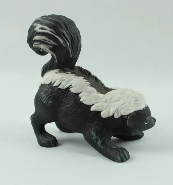 J Brown Skunk Figurine MPN 5619 Black White Gray 5 Inch