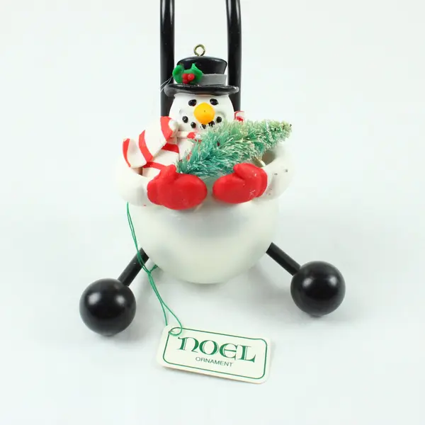 Rogel Snowman Christmas Ornament 4.5in Black Hat Red Scarf