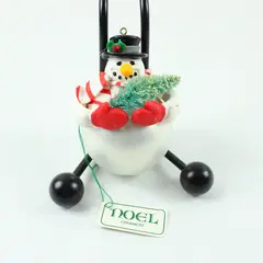 Rogel Snowman Christmas Ornament 4.5in Black Hat Red Scarf