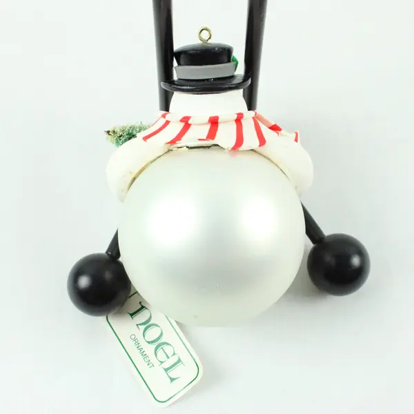 Rogel Snowman Christmas Ornament 4.5in Black Hat Red Scarf