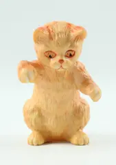 Orange Tabby Cat Figurine 3in Collectible Animal Decor