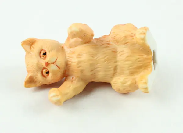 Orange Tabby Cat Figurine 3in Collectible Animal Decor