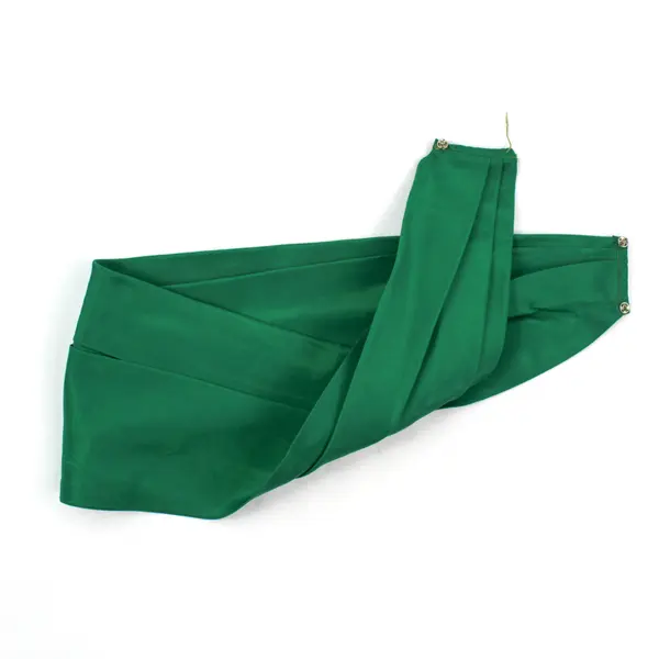 Vintage Handmade Strapless Maxi Prom Dress Formal Emerald Green With Sash 