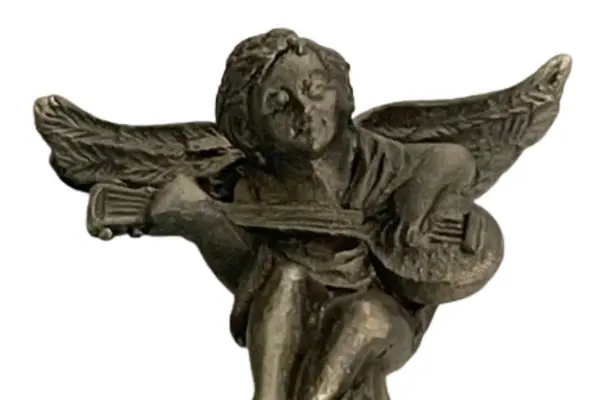 Perth Pewter Cherub Angel with Mandolin Miniature Figurine 1.25" Collectible