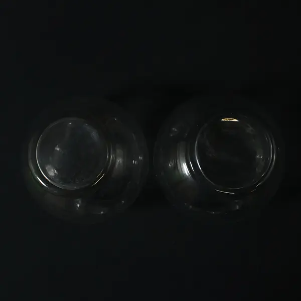 Lot of 2 Clear Glass Ruffled Rim Ivy Bowl Vases 5.25"