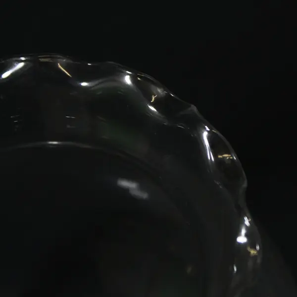 Lot of 2 Clear Glass Ruffled Rim Ivy Bowl Vases 5.25"
