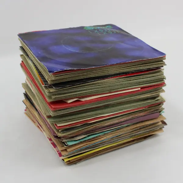 Lot of 74 7-Inch Vinyl Records for DIY Crafts Creative Reuse