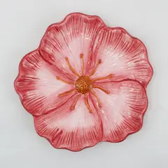 Maxcera Corp. "Flowers"  Pansy Ceramic Dish/Small Plate 7" Diam. 3-D Textured 