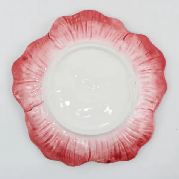 Maxcera Corp. "Flowers"  Pansy Ceramic Dish/Small Plate 7" Diam. 3-D Textured 